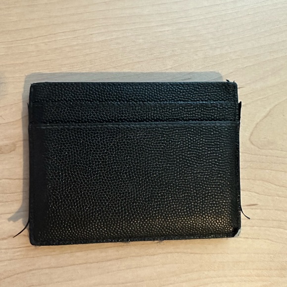 SAINT LAURENT PARIS CREDIT CARD CASE IN GRAIN DE POUDRE EMBOSSED LEATHER - Picture 6 of 9